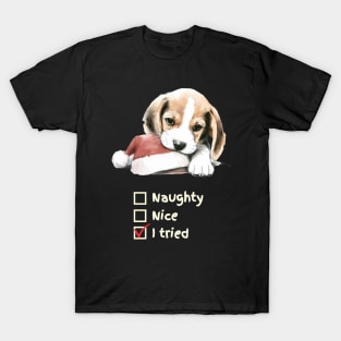 Naughty or Nice Beagle Puppy T-Shirt